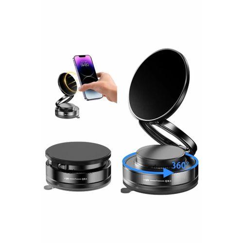 Metalik Magsafe Telefon Tutucu Tüm Yüzeylerle Uyumlu Vakumlu 360 Dönen Oynar Başlık