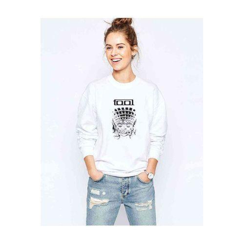 Tool Band Baskılı Beyaz Kadın Sweatshirt