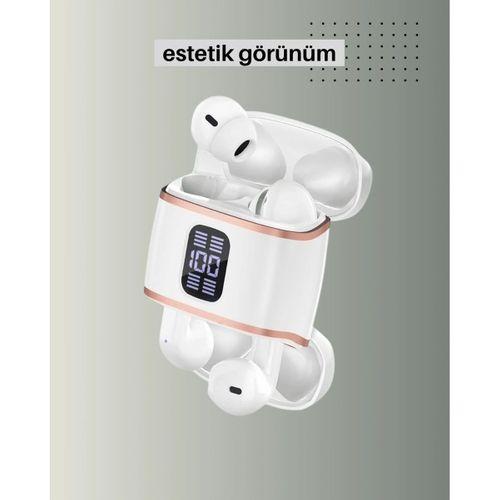 Bluetooth 5.3 Kulaklık – 4 Adet, Çift Kulaklıklı, Dijital Göstergeli, Anc + Enc