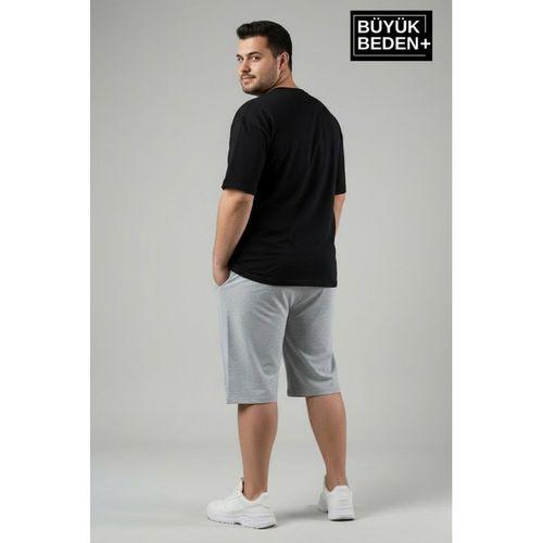 Büyük Beden Erkek 2’li Kapri Şort Rahat Kalıp Seti 3XL-6XL  SPR26BSR591+2