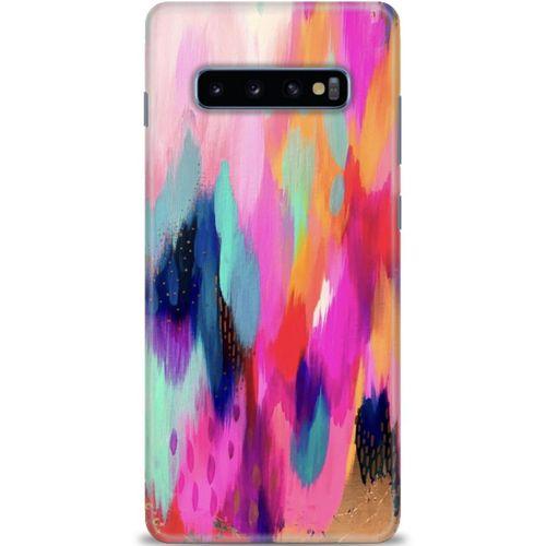 Samsung Galaxy S10 Plus Kılıf HD Baskılı Kılıf - Yaldızlı Renkler + Tam Ekran Koruyucu