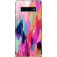 Samsung Galaxy S10 Plus Kılıf HD Baskılı Kılıf - Yaldızlı Renkler + Tam Ekran Koruyucu