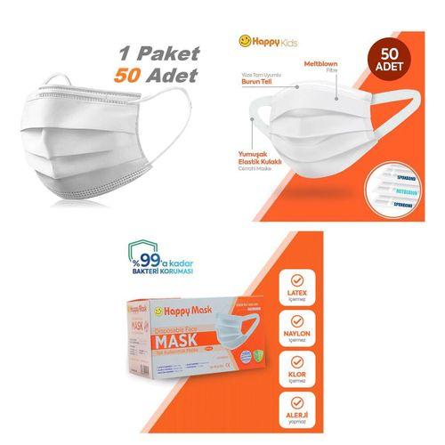 Medikal Cerrahi Maske 3 Katlı Tek Kullanımlık Beyaz