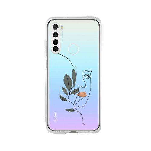 Redmi Note 8 Line Art Women Desenli Premium Şeffaf Silikon Kılıf