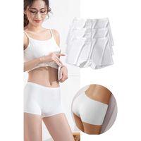 3 Adet Kadın Dikişsiz Görünmez İz Yapmaz Mini Şort Boxer Beyaz