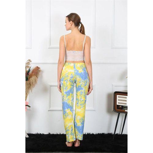 Kadın Pamuklu Alt Pijama Sarı
