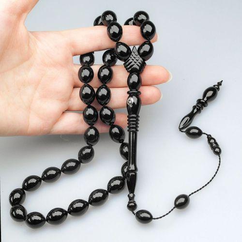 Oltu Taşı Özel Seri  Kelepçe İmame   İşçilikli Tespih