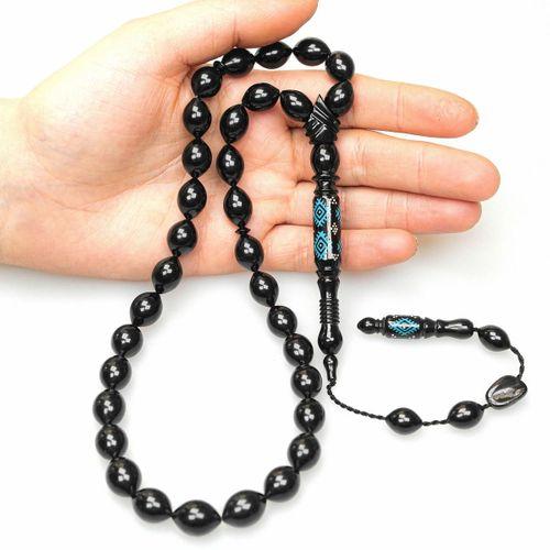 Oltu Taşı Kilim Oyma İmame ve Mine İşleme Sade Tespih