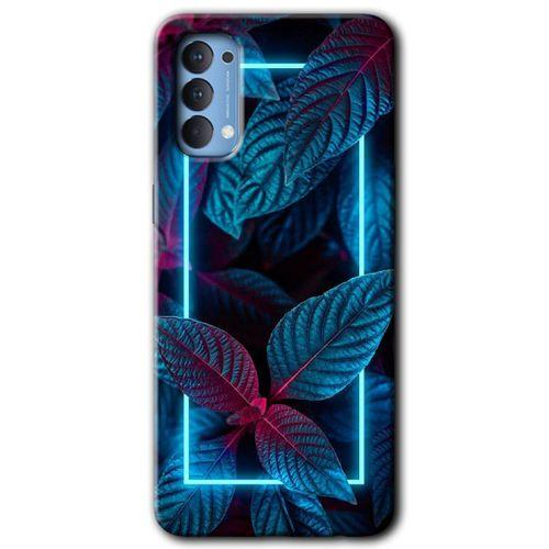 OPPO Oppo Reno 4 Kılıf HD Desen Baskılı Arka Kapak - Mekanik Yaprak 4