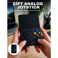 3 5 İnç Ips Ekran Retro Oyun Konsolu 64gb Dahili Hafıza Çift Analog Joystick Taşınabilir El Konsolu
