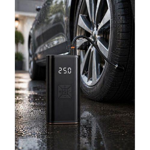 Kablosuz Lastik Şişirme Kompresörü Dijital Ekranlı Powerbank Özellikli Hava Pompası