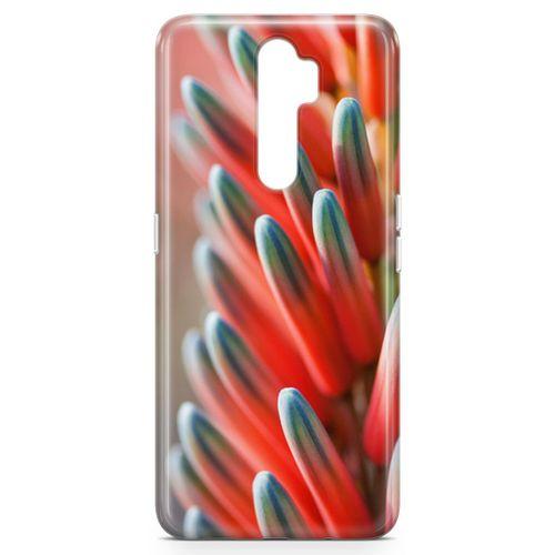 Oppo A5 2020 Kılıf Yeşil Kırmızı Bitki Arka Kapak Koruma Desenli Full Koruyucu