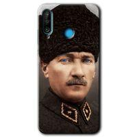 Huawei P30 Lite Kılıf Kapak - Başkomutan Atatürk +Hayalet Ekran Yandan Gözükmez