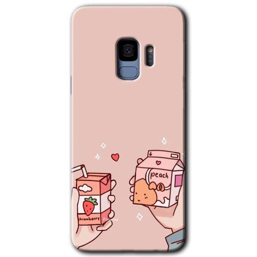 Galaxy S9 Kılıf HD Desen Baskılı Arka Kapak - Meyveli Süt + Kırılmaz Cam