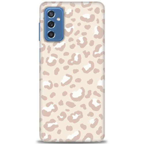 Samsung Galaxy M52 5G Kılıf HD Baskılı Kılıf - Kahve Leoapar + Tam Ekran Koruyucu