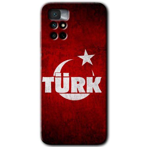 Redmi Note 11 4G Kılıf HD Desen Baskılı Arka Kapak - Ayyıldız Türk + Kırılmaz Cam