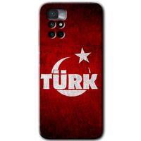 Redmi Note 11 4G Kılıf HD Desen Baskılı Arka Kapak - Ayyıldız Türk + Kırılmaz Cam