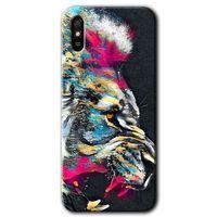 Xiaomi Redmi 9A Kılıf Baskılı Kapak - Colorfull Aslan + 5D Tam Kaplayan Cam