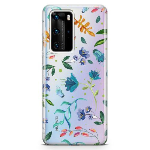 Huawei P40 Pro Kılıf Kır Çiçekleri Arka Kapak Koruma Desenli Full Koruyucu
