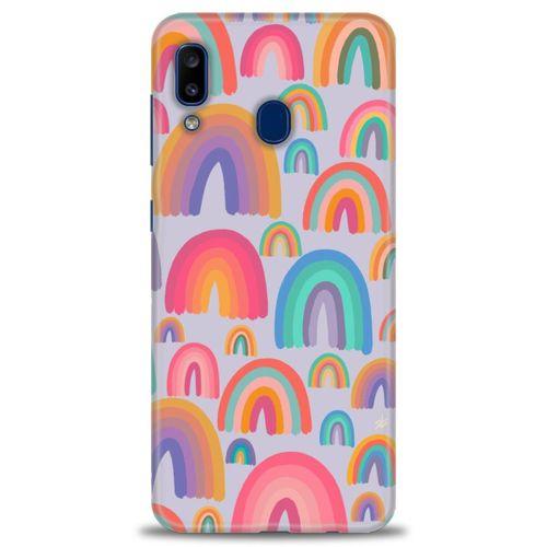 Samsung Galaxy A20 Kılıf HD Baskılı Kılıf - Gökkuşakları + Tam Ekran Koruyucu