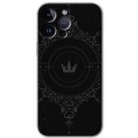 iPhone 14 Pro Max HD Baskılı Kılıf + 9D Tam Ekran Koruyucu - Siyah Mandala 1
