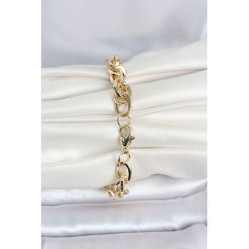 CM 14K Gold Renk Kalın Burgu Zincirli Model Kadın Bileklik