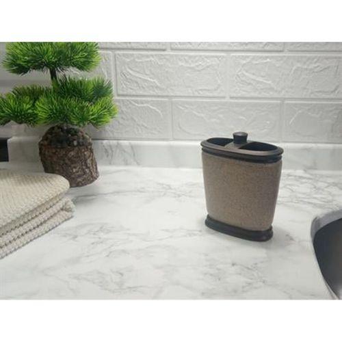 2 Adet Diş Fırçalık Bronz Kumlu Poliresin 10X12X5Cm Banyo Seti