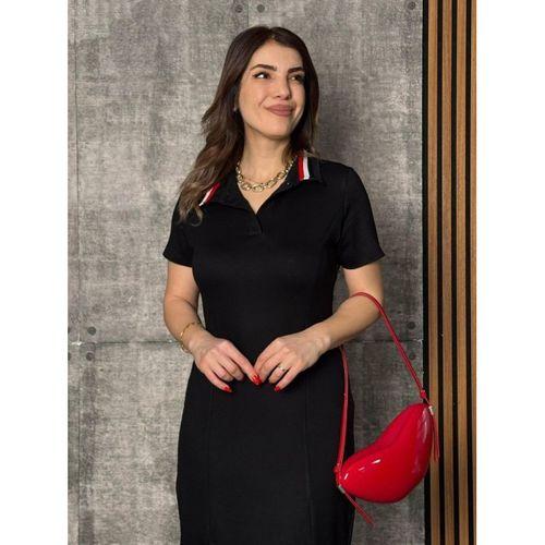 Kadın Kısa Kollu Yakalı Yırtmaçlı Midi Viskon Iki Iplik Elbise