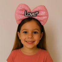 Eğitici Oyuncak LED Işıklı Love Yazılı Fuşya Fiyonk Taç – Kız Çocuk Parti Tacı