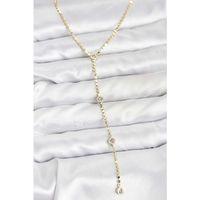 316L Çelik Gold Renk Ezme Zincir Model Y Kadın Kolye