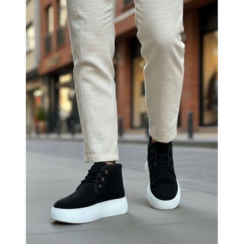 BA0550 İçi Kürklü Bağcıklı Siyah Erkek Tarz Spor Bot