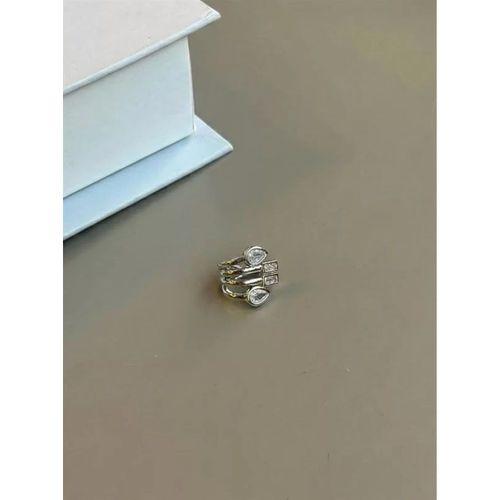 Taşlı Kıkırdak Küpe - Gümüş