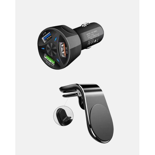 Araç İçi Telefon Tutucu + Quick Charge 3.0 Araç Şarj Cihazı Seti