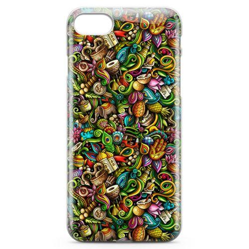 Apple iPhone 8 Kılıf Doodle Hindistan Turu Arka Kapak Koruma Desenli Full Koruyucu