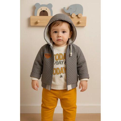Erkek Bebek Today Baskılı Yağmurluk 3'lü Takım
