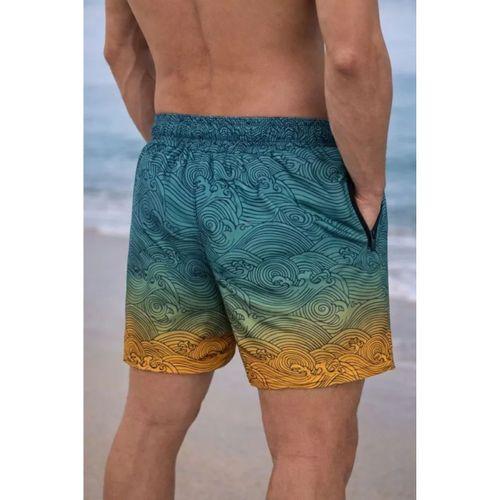 Erkek Deniz Şortu Fermuarlı Cepli File Astarlı Hızlı Kuruyan Premium - Çok Renkli