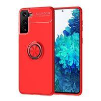 Newface Samsung Galaxy S21 Kılıf Range Yüzüklü Silikon - Kırmızı