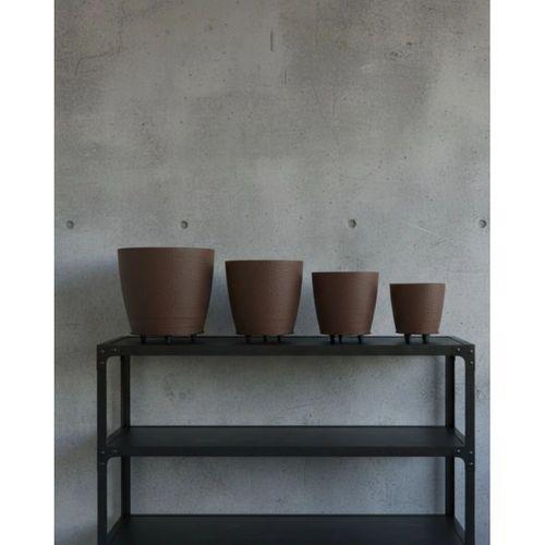 4’lü 3d Modern Kahverengi Vazo Seti Ayaklı Dekoratif Saksı Takımı