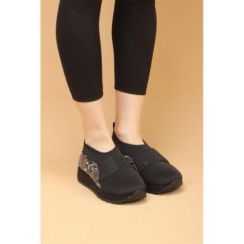 Seyna Siyah Renkli Detaylı Kadın Yürüyüş Ayakkabısı Sneakers