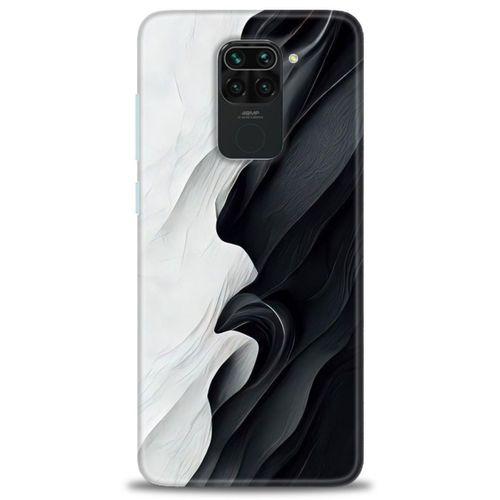Xiaomi Redmi Note 9 Kılıf HD Baskılı Kılıf - Black and White + Tam Ekran Koruyucu