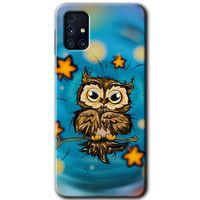 Galaxy M31s Kılıf HD Desen Baskılı Arka Kapak - Owl Bird Stars + Kırılmaz Cam