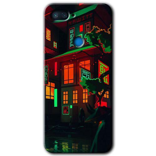 Xiaomi Mi 8 Lite Kılıf HD Desen Baskılı Arka Kapak+Temperli Cam - China Street