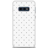Samsung Galaxy S10E Kılıf HD Baskılı Kılıf - Minik Siyah Kalp + Tam Ekran Koruyucu