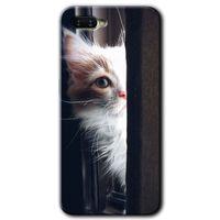 OPPO Oppo Rx 17 Neo Kılıf HD Desen Baskılı Arka Kapak + Temperli Cam - Kedi Bakışı