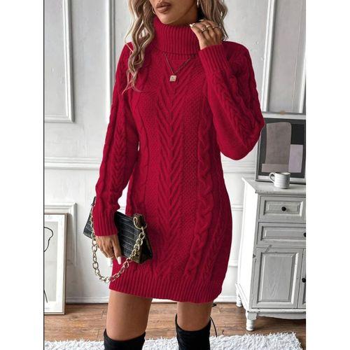 Kadın Balıkçı Yaka Mini Triko Elbise