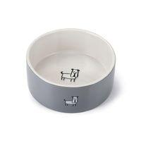 Beeztees Köpek Mama Su Kabı, Seramik, Beyaz Gri, 21,5cm, 2000ml