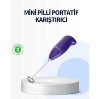 Mini Pilli Portatif Karıştırıcı – Cappuccino, Latte, Frappe Ve Kahve Köpürtücü
