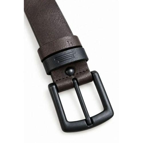 Erkek Koyu Kahverengi 4 Cm Çift Biritli Metal Tokalı Kot Ve Kumaş Pantolon Kemeri