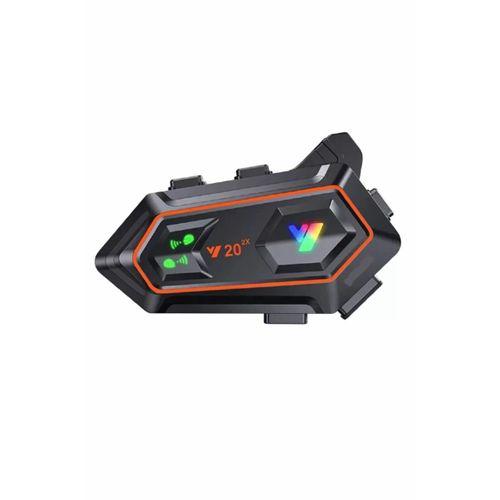 Y20 2x 1000m Telsiz Mesafeli 2 Kişi Bağlantılı Bluetooth Kask Kulaklık Fenerli İntercom