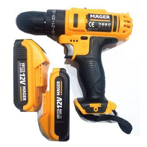 Mager 12V 1.2A  Çift Metal Şanzuman Çift Akülü Darbeli Matkap + 27 Parça Set